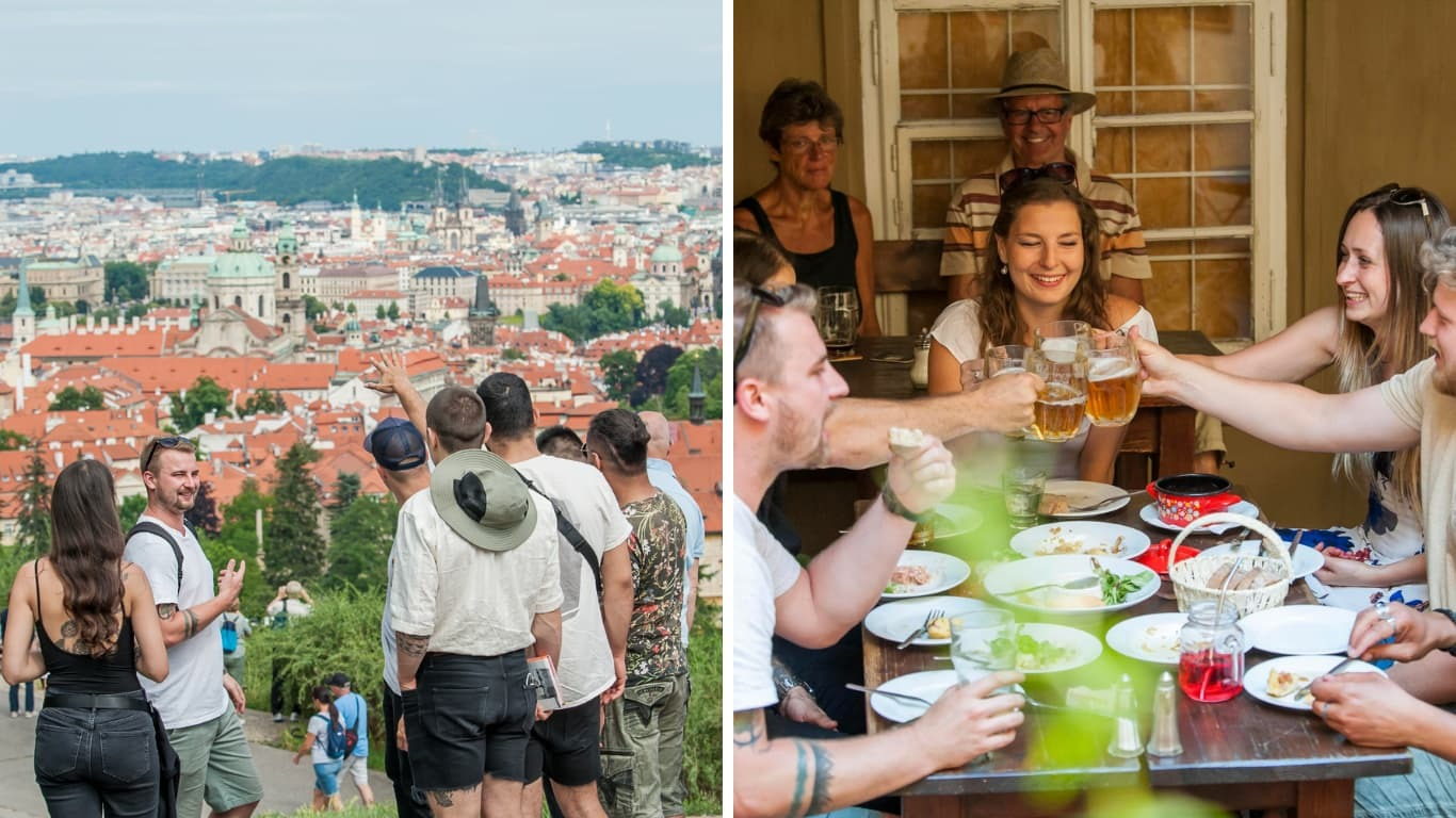 Prohlídka Prahy s místním jídlem a pivem